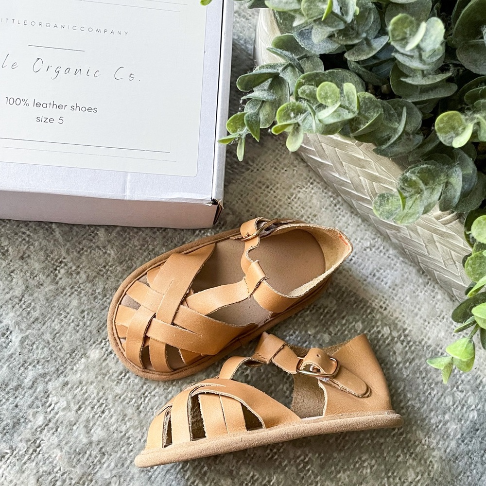 little honey | brown leather sandals
